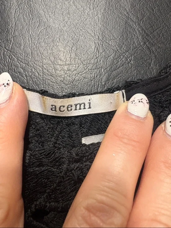 Acemi Black Floral Crochet Sleeveless Tank - Picture 4 of 6